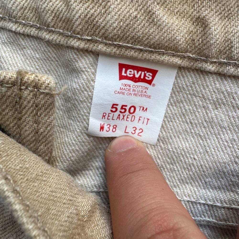 1997 Levi’s 550 Relaxed Fit Jeans Made in USA Light Wash Vintage Denim 38x32 - Picture 4 of 6